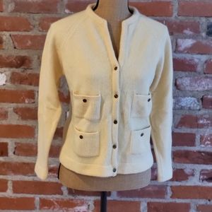 Glasgo Ltd. Size 38 (US size 6) butter yellow wool 60s sweater